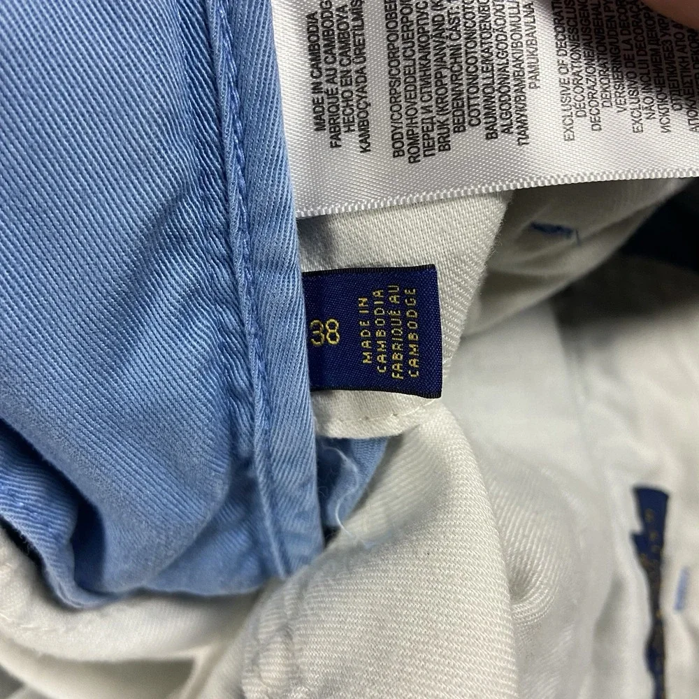 Polo Ralph Lauren Chino Shorts Size 38 Blue Relaxed Fit Pony Logo Casual Wear